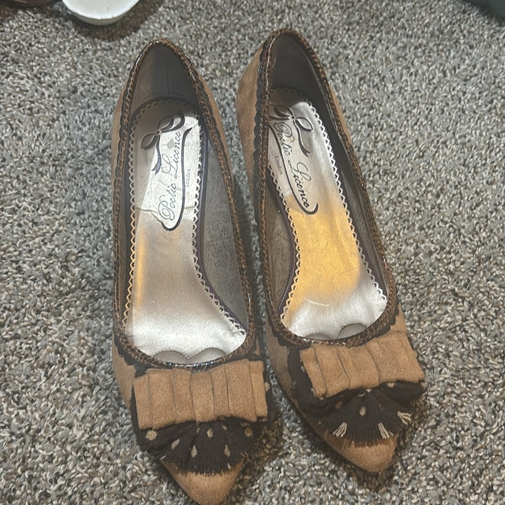 Poetic License women’s size 8 39 Tan and Brown low heel with Bow Detail - Picture 7 of 7